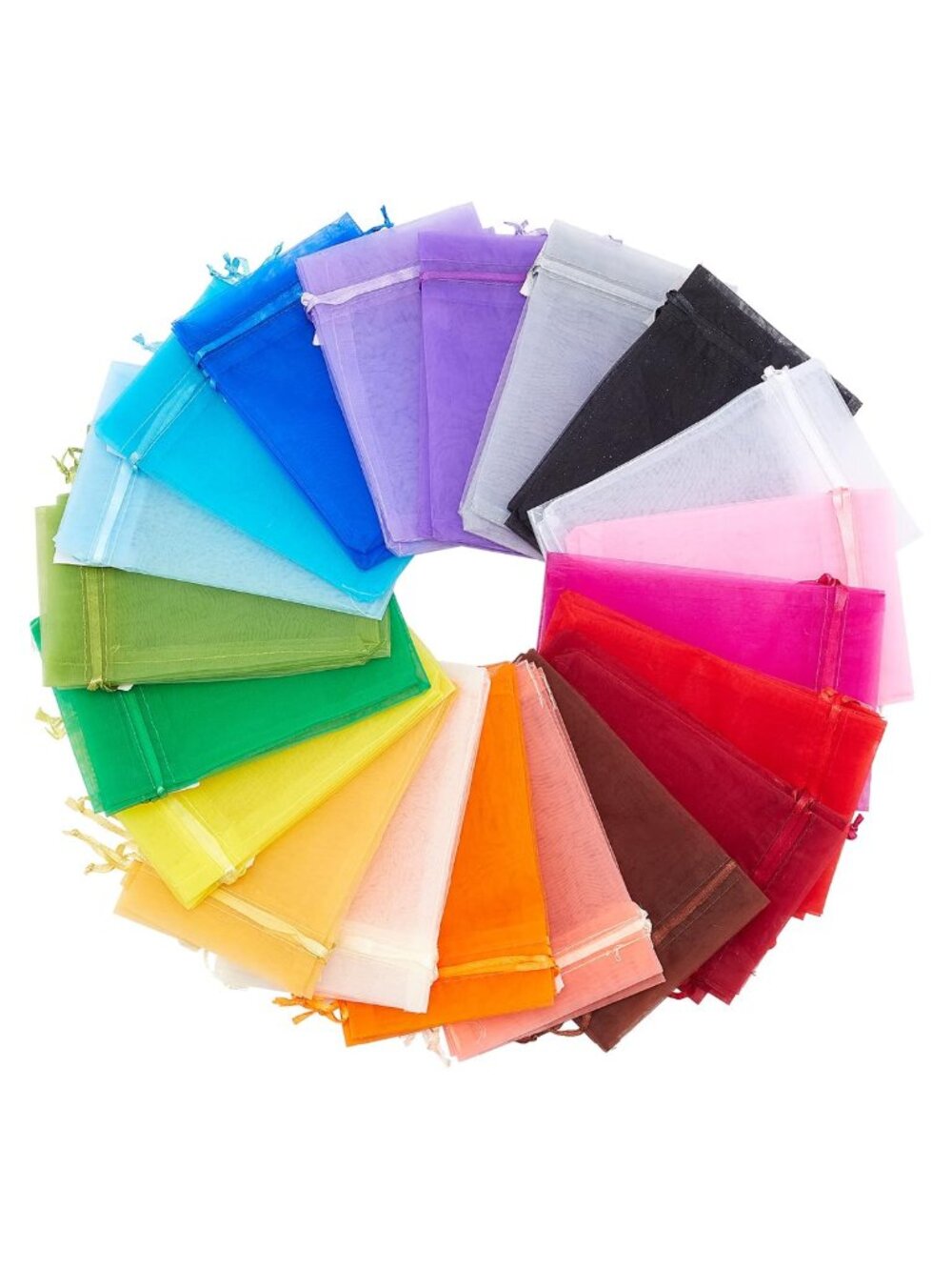 200pc Organza Drawstring Bags 4x6 Sheer Wedding Favor Gift Pouches